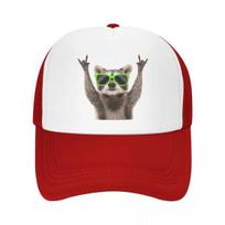 Custom Funny Green Sunglasses Raccoon Trucker Hat for Unisex Women Adjustable Unisex Baseball Cap Outdoor Dad Hat One Size