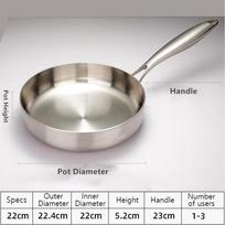 316 nerūdijančio plieno keptuvė wok non-stick keptuvė kepto kepsnio puodas nepadengtas virtuvės indas dujinei viryklei ir indukcinei kaitlentkei wok