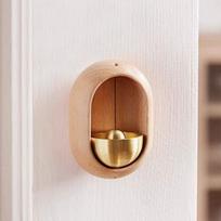 Unique Wind Chime Decoration Gift Wood Brass Refrigerator Fridge Magnets Door Wind Bell Wooden Vintage Doorbell (Brown,15*10*9CM) ruda