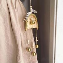 Woven Dustpan Hanging Wind Chimes Handmade Wind Chimes Home Decor Outdoor Meditation Wind Chimes