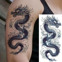 1 lapas Žiaurus drakonas Kobra Gyvatė Laikinos tatuiruotės Vyrams Moterims Rankos Tatuiruotės Vandeniui atsparus Realistiškas Netikras Tatuiruotės Lipdukas Ilgai išliekantis China Mainland