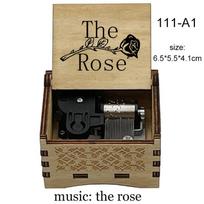 Song the Rose Music Box Gift Wooden Wind up Mechanical Musical Boxes for Friend Mom Birthday Crafts Home Decoration (as the picture,Small)