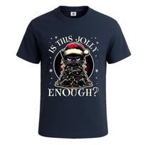 Is this jolly enough black cat merry christmas tree mens tshirt joke tee top 2XL