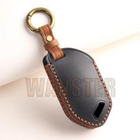 3/4/5/6/7/8/9 Bottons Leather Car Key Fob Case Cover For  Kia Picanto Sorento Mq4 Carnival Ka4 Morning K5 Carens Accessories (black,9 bottons)