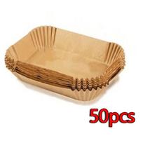50/100/200 vnt. vienkartinio popieriaus oro gruzdintuvui, nelipnus, kepimo popierius oro gruzdintuvui, apvalūs popieriniai įdėklai oro gruzdintuvui, popieriniai virtuvės reikmenys