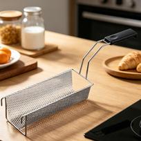 Deep Fryer Basket Multipurpose Heavy Duty Strainer Holder Stainless Steel Construction Long Handle