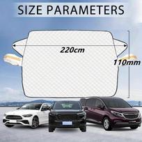 220X110CM Automobilio priekinio stiklo apsauga nuo šalčio ir ledo daugumai automobilių, sunkvežimių, mikroautobusų, visureigių ir kt. 220x110cm balta
