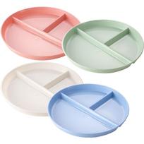 4 Pcs Fat Reduction Plate No Harm Loss Compartment Tray Ceramics Supplementary Food Diet Plates Divided