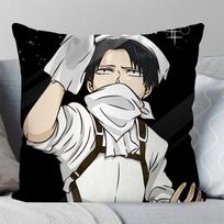 1pc Levi Ackerman Attack On Titan Pillow Case Square Pillow Bedroom Sofa Leisure Comfort Car Living Room Home Decoration 40X40 16x16Inch