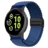 20/22mm Nylon Strap for Garmin Forerunner 55 165 970 570 965 955/Venu 4 45mm Magnetic Band Garmin Vivoactive 5 6/Vivomove Trend Width 20mm mėlyna