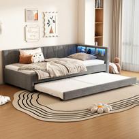 Ištraukiama lova, USB ir Type-C, LED apšvietimas, 90x200 cm, 1 vnt