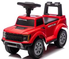 Vaikiškas važiuoklis-stumdukas automobiliukas vienerių metų vaikams, su daiktadėže, LED Ford Raptor, raudonas, Sun Baby