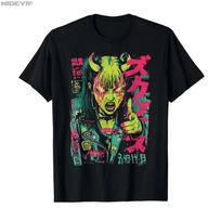 Japanese Streetwear Horror Gothic Girl Cyberpunk Y2K Anime Tshirt For Men Women 100 Cotton T Shirts Short Sleeve Tops 04202 S