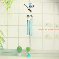 Factory Price 3D Butterfly Wind Chimes  Metal Pipe Fan Wall Hanging Outdoor Indoor Home Hanging Decoration Ornaments mėlyna