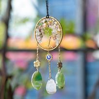 Factory Price Charm Natural Crystal Wind Chime Healing Wind Chime Hanging Ornament Car Decoration Easter Day Gift Sun Catchers (as the picture,One Size)