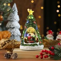 Resin Music Rotating Train LED Music Box Nightlight Christmas Ornaments Gift Decorations Standard