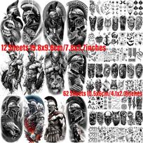 74 lapeliai Šaunūs Karių Gladiatoriai Laikinos Tatuiruotės Vyrams Moterims Riteris Herojus Tatuiruotės Vandeniui Atsparūs Realistiški Netikri Rankos Tatuiruotės Lipdukai China Mainland gray