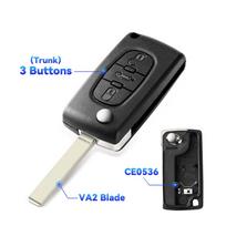 Peugeot 207 307 308 407 607 807 Citroen C2 C3 C4 C5 C6 2/3 mygtukams Nuotolinio rakto dėklas Va2/Hu83 Ce0523 Ce0536