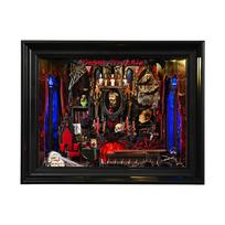 DIY Book Nook Kit Vampire Dracula Wooden Bookshop Dollhouse with Light Bookshelf Insert 3D Puzzle Decor for Gift