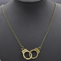 Minimalist Necklace Women Choker Chain Unique Design Handcuff Pendant Simple Style Lightweight Metal Jewelry One Size balta