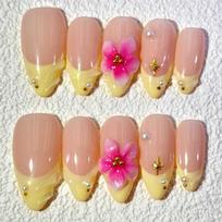 Reusable Press-On Nails French Tip Medium Length Artificial Nail Tips Women Men Teens AW1081