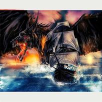 Full 5D Diy Diamond Painting Dragon Boat Embroidery Cross Stitch Home Decor Handmade Gift 25x30cm