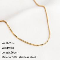 Gold Box karoliai moterims Choker 316L nerūdijančio plieno kaklo grandinėlė Paprasta raktikaulio grandinės karoliai moteriški papuošalai 56cm