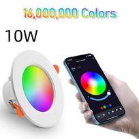 LED įleidžiamas šviestuvas pritemdomas AC85-265V 10W 15W Išmanus valdymas per Graffiti, valdymas balsu, programėlė, RGB CW pilnos spalvos prožektorius įleidžiamas į lubas CHINA