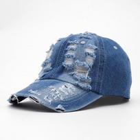 Sunscreen Sun Hat Men's Summer Baseball Cap Big Head Women's Hole Denim Hat juoda