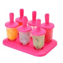 Ledai Aukštos kokybės Ekologiški rankų darbo šaldyti lazdelės Ledo kubelių padėklas Lolly Maker „Pasidaryk pats“ popsicle formelių rinkinys Virtuvės reikmenys Subtilūs papuošalai 4 raudona