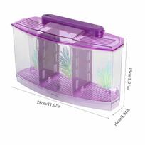 Aquarium Fish Tank LED Acrylic Three Divisions Breeding Isolation Box For Small Fishes