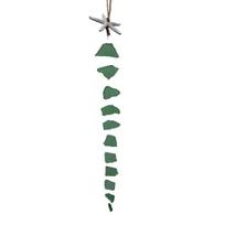 Sea Glass Wind Chime Handmade Hanging Ocean Style Wind Chime for Outside Garden Beach House Home Patio Decor A