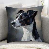 1pcs Short Plush Smooth Fox Terrier Pillow Cover 18x18 Inch Double Sided Print Cushion Case Home Decor 1PCS