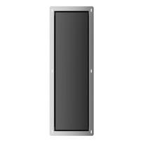 Įleidžiama sieninė dėžutė su tualeto šepetėlio laikikliu Balneo Wall-Box Brush, L dydis, dešinėje, juodas stiklo dangtelis, 68,2x23,2x15 cm