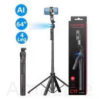Portable Smart Auto Face Tracking Adjustable Selfie Stick Tripod Gimbal Stabilizer Stand Holder Balance Handle Fold Vlogging C17 juoda