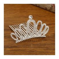 Mini Little Princess Diadem with Hair Combs Sparkly Rhinestone Crowns Kids Birthdayl Party Tiaras Girls Hair Jewelry Accessories brown