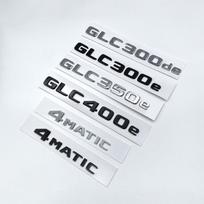 3D chromo juodos raidės GLC300de GLC300e GLC350e GLC400e 4Matic emblema, skirta Mercedes Benz GLC X253 automobilio bagažinės logotipo lipdukas giossy black