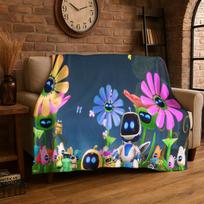 Game A-Astro Bot Cartoon Robot Soft Flannel Throw Blanket,Cozy Blanket for Bed,Couch,Sofa,Bedroom,Living Room,Travel,Camping 75x90cm