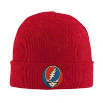 Grateful Dead Skull Blue And Red Knit Hat  Beanie Hats Kpop Warm Soft Unisex Women Bonnet Hats Spring Graphic Retro Caps Gift One Size blue