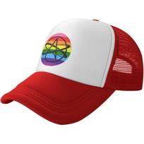 Atheist Pride Atom Rainbow Logo Trucker Hat Unisex Mesh Snapback Cap Casual Outdoors XS（old） white
