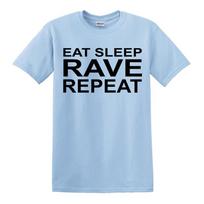 EAT SLEEP RAVE REPEAT TShirt S5XL Techno 80s 90s Festival Music Dance Acid Top 2XL