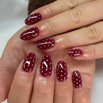 24Pcs Red White Polka Dot Fake Nails Artificial Nail Tips For Women Daily Wear Wearable False Nails Wearable Woman Nail Tips