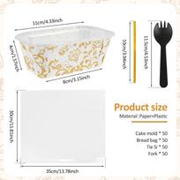 50Pack Paper Loaf Pans Disposable Paper Baking Loft Mold Rectangle Paper Baking Pans for Quick Baking Bread Small Pumpkin Breads