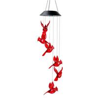 2022 Waterproof Outdoor Solar Powered Hummingbird Wind Chime Lights Christmas Decorative Light 1 balta