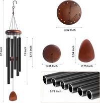 High Quality Aluminum Art Deco Wind Chimes Waterproof Weather Resistant 37-inch Metallic Finish for Holiday Decor Indoor/Outdoor juoda
