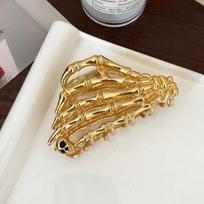 Skull Skeleton Hand Bone Skull Paw Hair Claw Ghost Metal Hair Claw Skeleton Shark Clip  Ladies
