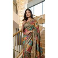 New Viral Instagram Trending Position Print Saree Launch