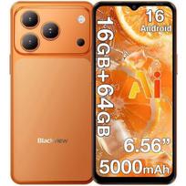 Atnaujintas - BLACKVIEW WAVE 7C Išmanusis telefonas 6,56  16GB + 64GB/iki 2 TB 5000 mAh Android 16 32 MP Telefonas 4G Dvi SIM kortelės GPS Oranžinis