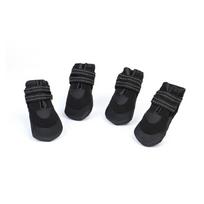 Adjustable Anti-Slip Dog Shoes Wear-Resistant Comfortable Dog Paw Protector Reflective Breathable Dog Socks Boots Outdoor (Black,1 code) juoda