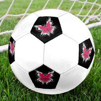 1PC Pink Butterfly Artwork Soccer Ball Size 5 Football Machine Sewn Indoor/Outdoor Universal Football S12 Size 5